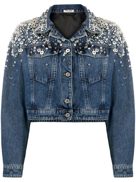 miu miu embellished jacket|Luxury Women's Coats and Jackets .